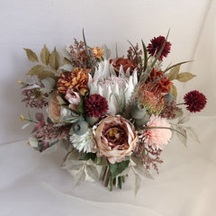 Blush Cream Rust Burgundy Native King Protea Bouquet