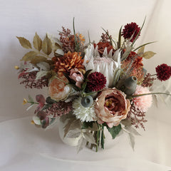 Blush Cream Rust Burgundy Native King Protea Bouquet
