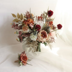 Blush Cream Rust Burgundy Native King Protea Bouquet