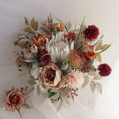 Blush Cream Rust Burgundy Native King Protea Bouquet