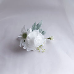 Rose Flannel Wedding Buttonhole Boutonniere