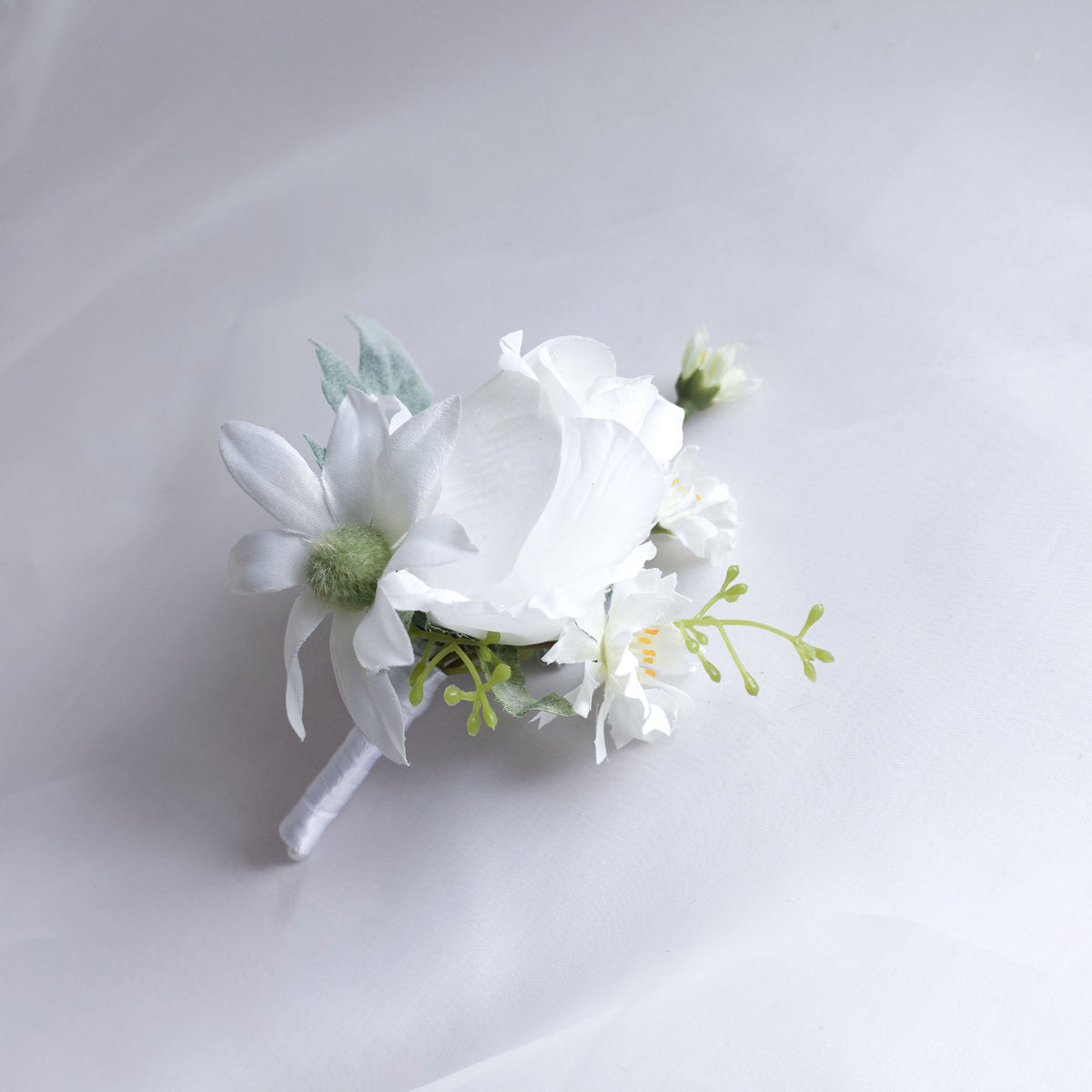 Rose Flannel Wedding Buttonhole Boutonniere