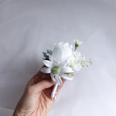 Rose Flannel Wedding Buttonhole Boutonniere
