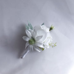 Rose Flannel Wedding Buttonhole Boutonniere
