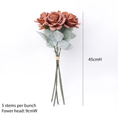 5Heads Long Stemmed Rose Bouquet 45cmH