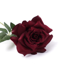 Single Rose Stem in Burgundy