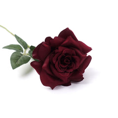 Single Rose Stem in Burgundy