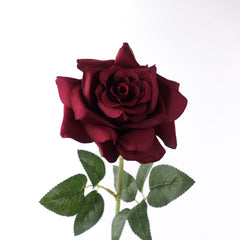 Single Rose Stem in Burgundy