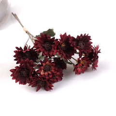 Daisy Flower Bunch in Burgundy