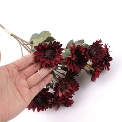 Daisy Flower Bunch in Burgundy