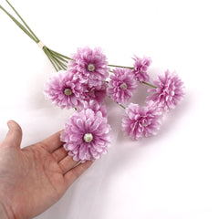 9 Heads Zinnia Dahlia Bunch Pink