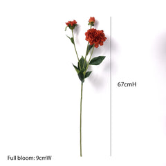 3 Heads Artificial Dahlia Stem Rust
