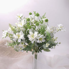 Artificial White Wildflower Bunch 50cmH