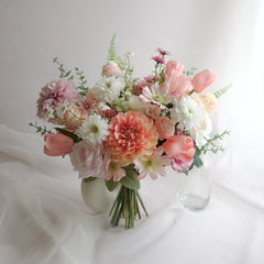 Dahlia Tulip Rose Wedding Bouquet