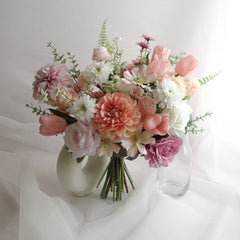 Dahlia Tulip Rose Wedding Bouquet