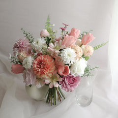 Dahlia Tulip Rose Wedding Bouquet