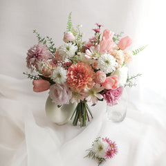 Dahlia Tulip Rose Wedding Bouquet