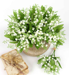 Two Bunches Lily of the Valley Bunch 34cmH