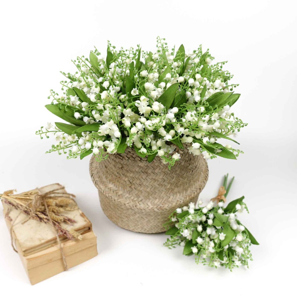 Two Bunches Lily of the Valley Bunch 34cmH