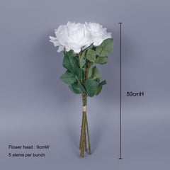 5H Real-touch Long Stemmed Rose Bouquet 50cmH