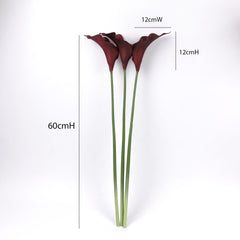 3pcs Real-touch Calla Lily Stems 60cmH