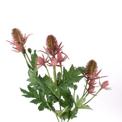 Artificial Sea Holly Thistle Spray in Pink 