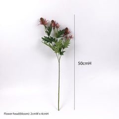 Sea Holly Thistle Spray in Pink
