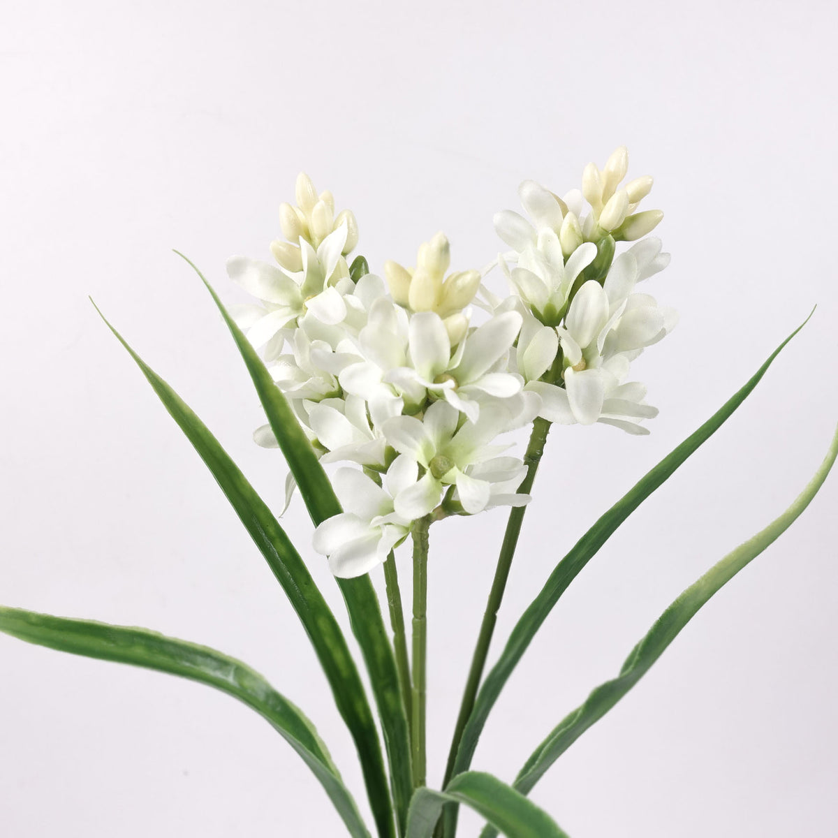 Artificial white 3 Heads Hyacinth Stem