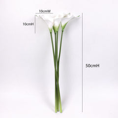 4pcs Small Head Real-touch Calla Lily Stem