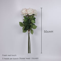 5H Real-touch Long Stemmed Rose Bouquet 50cmH