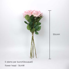 5H Real-touch Long Stemmed Rose Bouquet 50cmH