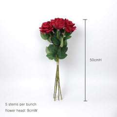 5H Real-touch Long Stemmed Rose Bouquet 50cmH