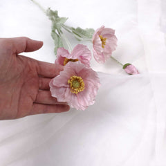 Artificial Poppy Flower Stem 60cmH