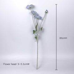 Artificial Poppy Flower Stem 60cmH