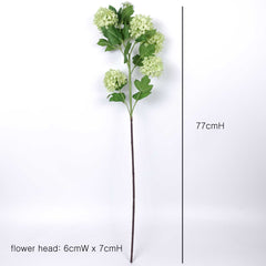 5 Heads Snowball Hydrangea Stem 77cmH