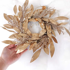 Gold Leaf Wreath 35cmD