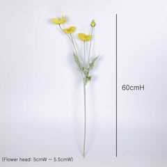 Artificial Poppy Flower Stem 60cmH