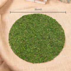 Artificial Moss Mat Sticker 35cmD Round-shaped