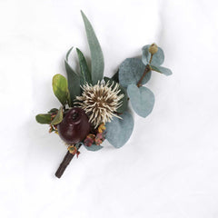 Artificial Groom Buttonhole Gum Boutonniere Wedding Boutonniere Buttonhole Pinhole