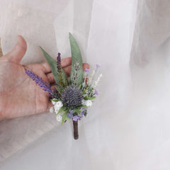 Native Thistle Wedding Buttonhole Boutonniere