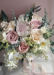 Native King Protea Rose Bouquet and Matching Boutonniere