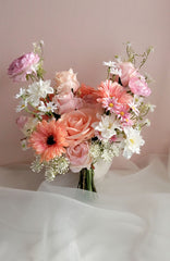 Peach Pink Rose Ranunculus Bouquet 35cmW