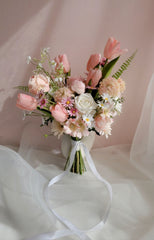 Pink Tulip Rose Bouquet 30cmW