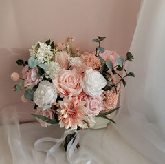 Rose Dahlia Wedding Bouquet 38cmW