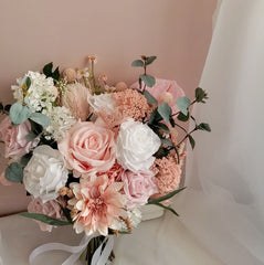 Rose Dahlia Wedding Bouquet 38cmW