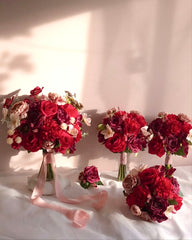 Red Rose Dahlia Bouquet 38cmW