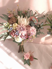 Native King Protea Dahlia Bouquet 40cmW