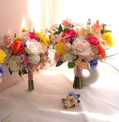 Wildflower Rose Ranunculus Bouquet 38cmW