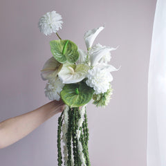 Anthurium Lily Amaranthus Wedding Bouquet 33cmW