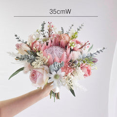 Blush Pink King Protea Flannel Native Bouquet